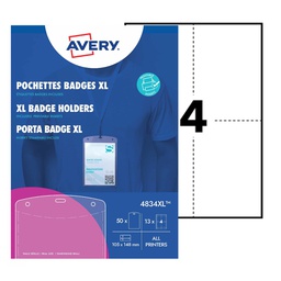 [103370] Conf. 50 Porta Badge A6 in plastica 105x148mm, Laser/Inkjet Avery