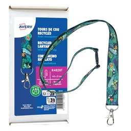 [103372] Conf. 10 Cordoncino riciclato fantasia tropicale 440x20mm,Rpet Avery