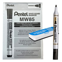[103082] Bundle 12pz marcatore white board MW85 nero punta tonda + cancellino magnetico P