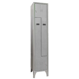 [103609] Armadio spogliatoio in metallo salvaspazio a 2 ante a L 40x50xH195cm grigio 717/