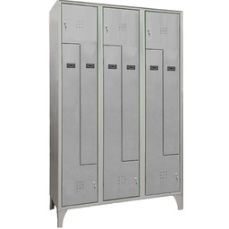 [103611] Armadio spogliatoio in metallo salvaspazio a 6 ante a L 120x50xH195cm grigio 717