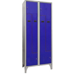 [103613] Armadio spogliatoio in metallo salvaspazio a 4 ante a L 80x50xH195cm grigio con