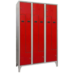 [103617] Armadio spogliatoio in metallo salvaspazio a 6 ante a L 120x50xH195cm grigio con
