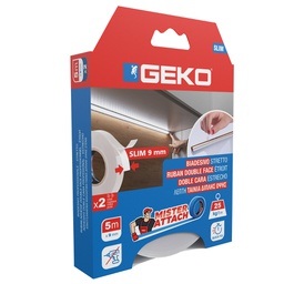 [103639] Conf 2 Nastri biadesivi SLIM Mister Attach 9mmx5m bianco Geko