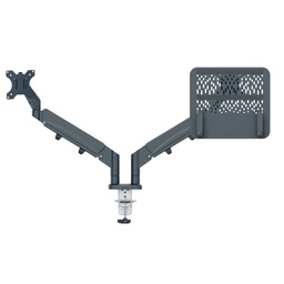 [103573] Braccio per doppio monitor  laptop salvaspazio grigio scuro Leitz