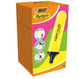 [103647] Astuccio 12 evidenziatori Flat giallo BIC®