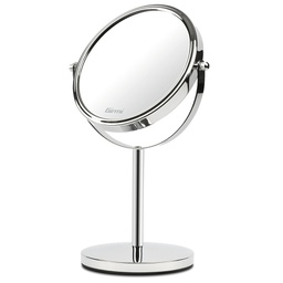 [103834] Specchio per trucco c/ingrandimento x3 D specchio 15,5 x H32cm grigio Girmi