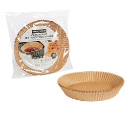 [103906] Conf 25 Vaschette cartaforno per friggitrice ad aria in busta D20cm x H4,5cm ava
