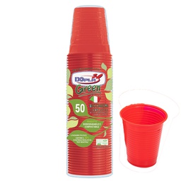 [103876] Conf 50 Bicchieri compostabili 200ml rosso Dopla