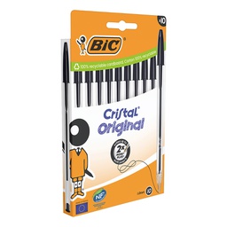 [103962] Scatola 10 penne sfera Cristal Original punta 1,0mm nero Bic
