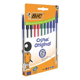 [103963] Scatola 10 penne sfera Cristal Original punta 1,0mm colori assortiti Bic