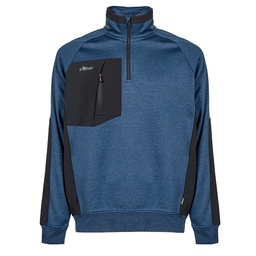 [103866] Felpa mezza zip Leeds tg L blu U-Power