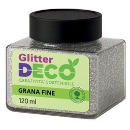 [103892] Glitter Bio grana fine flacone 120ml argento Deco