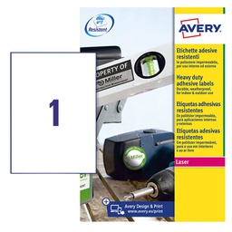 [104995] Poliestere adesivo L4775 bianco 8fg A4 210x297mm (1et/fg laser Avery