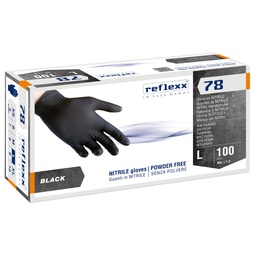 [103785] Conf 100 Guanti in nitrile R78 s/polvere tg L nero Reflexx