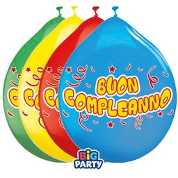 [104163] Busta 10 palloncini in lattice D26cm Buon compleanno Big Party
