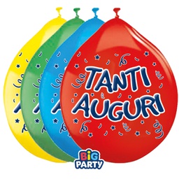 [104165] Busta 10 palloncini in lattice D26cm Tanti auguri Big Party