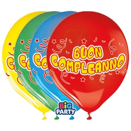 [104195] Busta 8 palloncini in lattice D30cm Buon compleanno Big Party