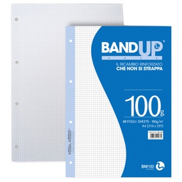[104227] Ricambi forati rinforzati BandUP A4 100gr 40fg 4mm BM