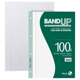 [104229] Ricambi forati rinforzati BandUP A4 100gr 40fg 4mm c/margine BM