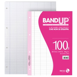 [104230] Ricambi forati rinforzati BandUP A4 100gr 40fg rigo di 1a BM