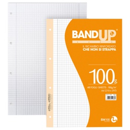 [104233] Ricambi forati rinforzati BandUP A4 100gr 40fg 5mm c/margine BM