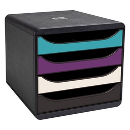 [104296] Cassettiera riciclata Big Box 4 cassetti in  Colori assortiti linea Titane Exaco