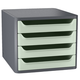 [104375] Cassettiera 4 cassetti 1400 F grigio-verde salvia First by Cep