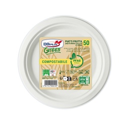 [104423] 50 Piatti frutta D170mm biodegradabili e compostabili Dopla Green