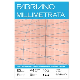 [104499] Blocco carta millimetrata A4 80gr 10fg Fabriano