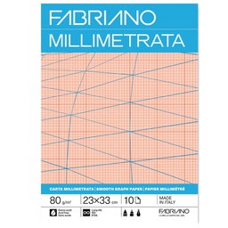 [104500] Blocco carta millimetrata 23x33cm 80gr 10fg Fabriano