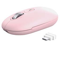 [104662] Mouse Sottile multi -wireless e hyperscroll Seron rosa Trust