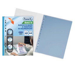 [104798] Blocco QUICK IN 60 buste forate lisce A4 Favorit