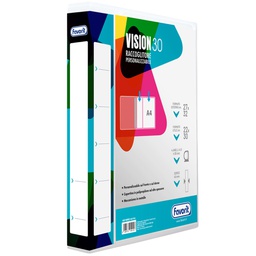 [104799] Raccoglitore personalizzabile Vision 22 x 30 cm 4 anelli a D 30 mm dorso 4,5 cm