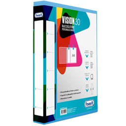 [104800] Raccoglitore personalizzabile Vision 22 x 30 cm 4 anelli a D 30 mm dorso 4,5 cm