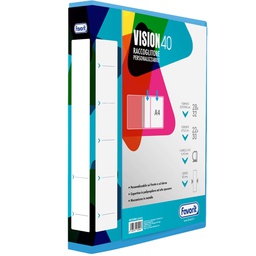 [104802] Raccoglitore personalizzabile Vision 22 x 30 cm 4 anelli a D 40 mm dorso 6 cm az