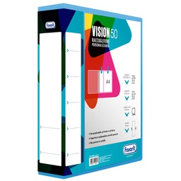 [104804] Raccoglitore personalizzabile Vision 22 x 30 cm 4 anelli a D 50 mm dorso 7 cm az