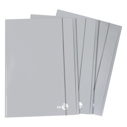[104815] Cartellina 3 lembi piatta con elastico, f.to A4 grigio chiaro BM