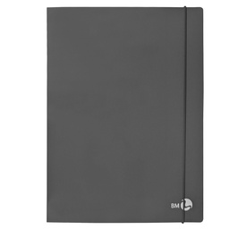 [104816] Cartellina 3 lembi con elastico dorso 1 cm, f.to A4 grigio scuro BM