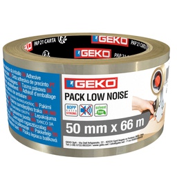 [104899] Nastro da imballo PP low noise 50mmx66mt trasparente Geko