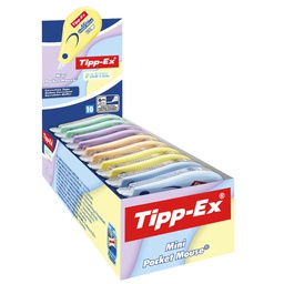 [104908] 10 correttori Mini Pocket Mouse Pastel 5mm x 6mt Colori assortiti Tipp-ex