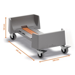 [104942] Carrello rettangolare in rPP per bidoni DURABIN da 60L 240x165x495mm Durable
