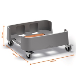 [104943] Carrello quadrato in rPP per bidoni DURABIN da 90L 390x165x415mm Durable