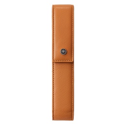 [104965] Astuccio Portapenne c/chiusura magnetica vera pelle Saffiano marrone Cross