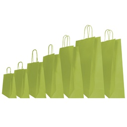 [105009] 25 shoppers carta kraft 45x15x50cm twisted verde fagiolo