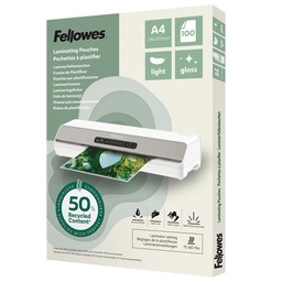 [105019] Scatola 100 pouches riciclate 80mic A4 Fellowes