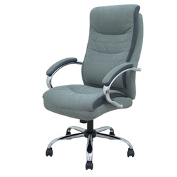 [105040] Poltrona direzionale Opti533 in tessuto grigio c/braccioli fissi base cromata Pi