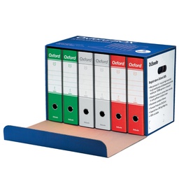 [105050] Scatola 6 registratori OXFORD BOX ITALIA G85 bianco-rosso-verde ESSELTE