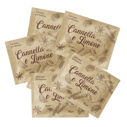 [105265] Box 100 Salviette 7x9cm limone e cannella avana Leone