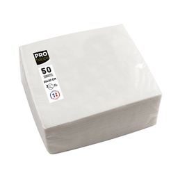 [105272] Conf 50 tovaglioli cocktail 2 veli 20x20cm carta bianco Pro Nappe
